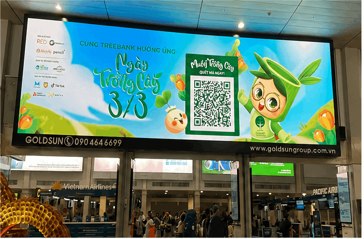 Tree Planting Day 3/3 billboard at the airport